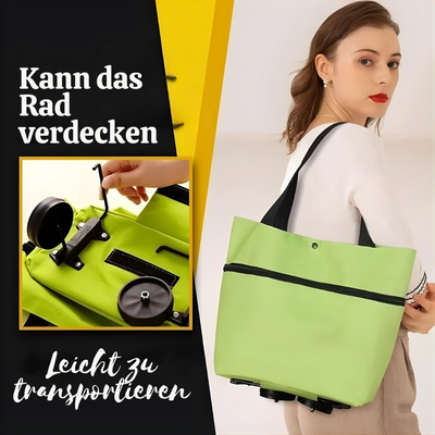 TrollyFold™ – Zusammenklappbare 2-in-1 Einkaufs Tragetasche mit Rollen
