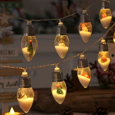 FrostGlow™ – LED Weihnachts-Lichterkette mit Schneeglühbirnen