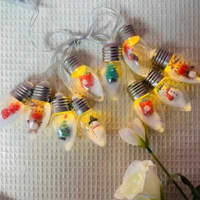 FrostGlow™ – LED Weihnachts-Lichterkette mit Schneeglühbirnen
