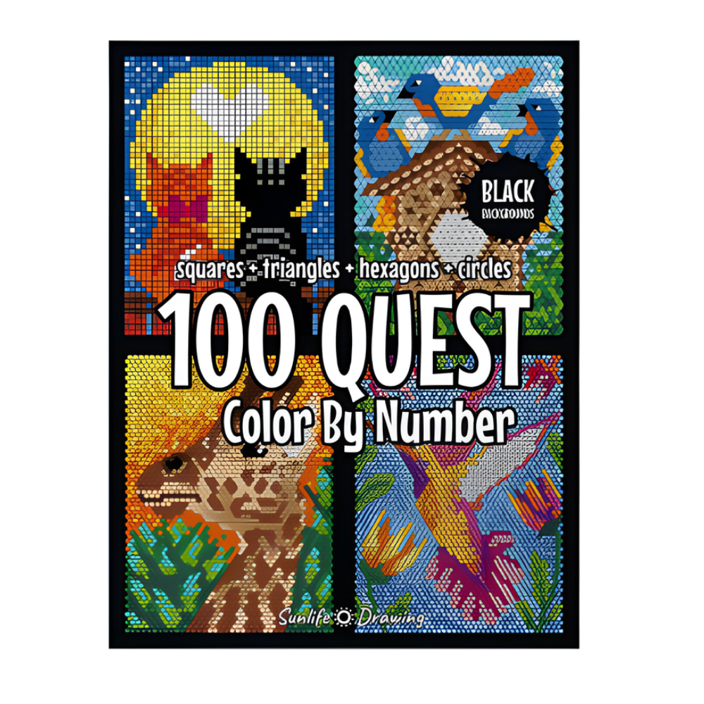 MosaicQuest™ – 100-seitiges Malen-nach-Zahlen Kunstbuch Set