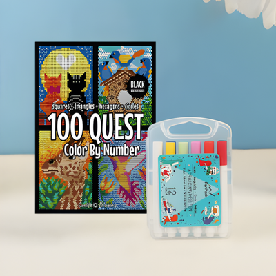 MosaicQuest™ – 100-seitiges Malen-nach-Zahlen Kunstbuch Set