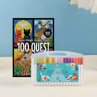 MosaicQuest™ – 100-seitiges Malen-nach-Zahlen Kunstbuch Set