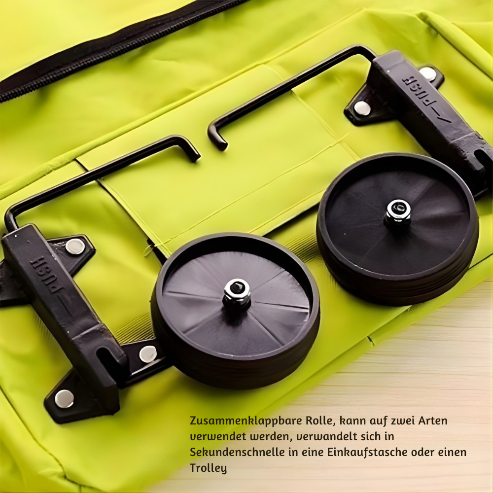 TrollyFold™ – Zusammenklappbare 2-in-1 Einkaufs Tragetasche mit Rollen