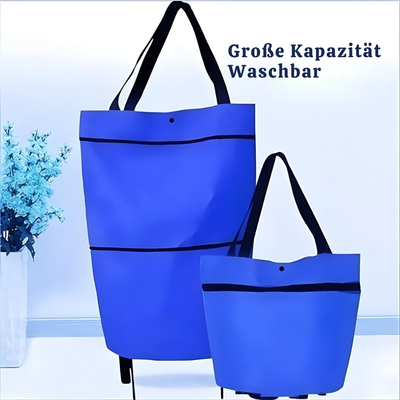 TrollyFold™ – Zusammenklappbare 2-in-1 Einkaufs Tragetasche mit Rollen