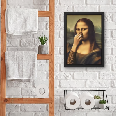 LooLisa™ – Vintage Lustige Badezimmer Monalisa Wandkunst