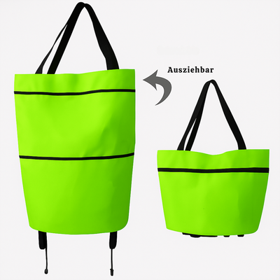 TrollyFold™ – Zusammenklappbare 2-in-1 Einkaufs Tragetasche mit Rollen