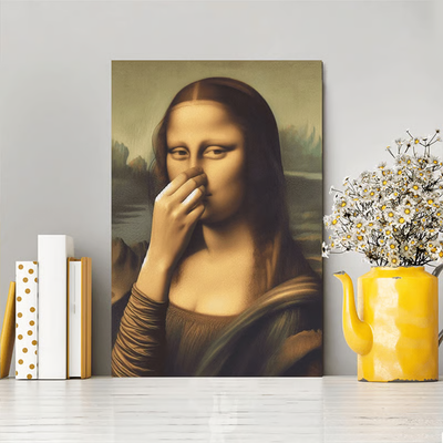 LooLisa™ – Vintage Lustige Badezimmer Monalisa Wandkunst