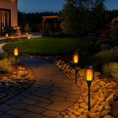 Glowvia™ – Realistische solarbetriebene Flammenfackel