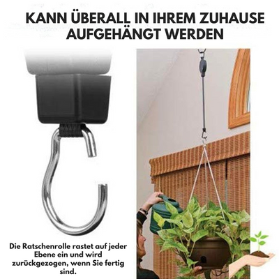 PlantLift™ – Müheloses Aufhängen & Gießen von Pflanzen