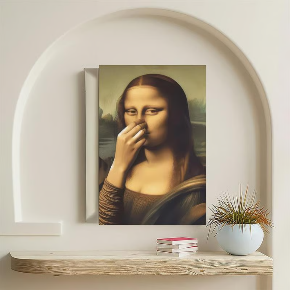 LooLisa™ – Vintage Lustige Badezimmer Monalisa Wandkunst