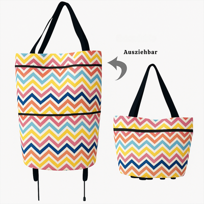 TrollyFold™ – Zusammenklappbare 2-in-1 Einkaufs Tragetasche mit Rollen