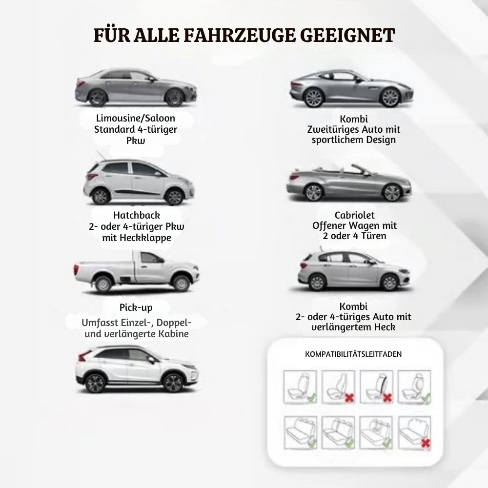 SeatHaven™ – Universelle Luxus Autositzbezüge