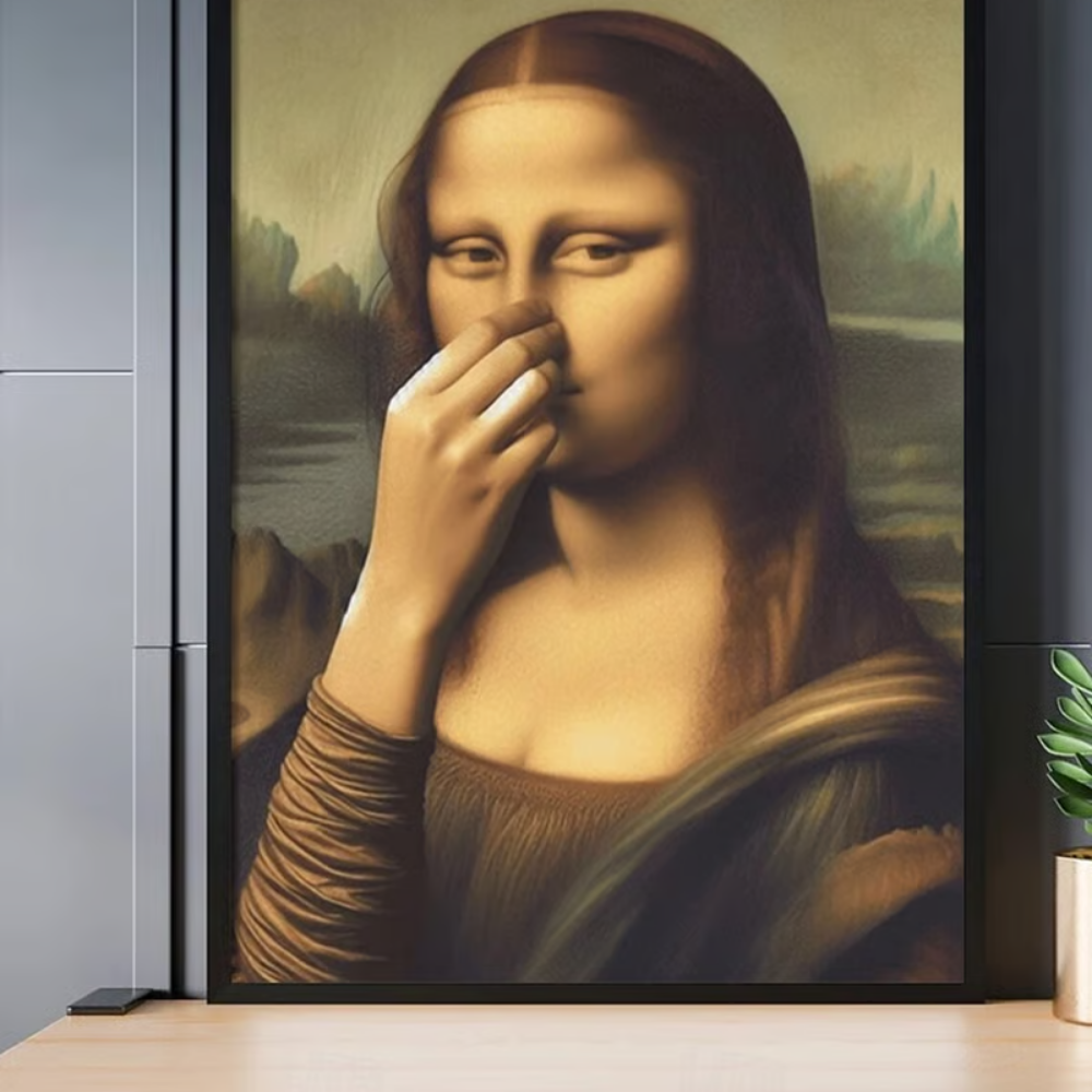 LooLisa™ – Vintage Lustige Badezimmer Monalisa Wandkunst