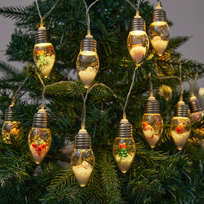 FrostGlow™ – LED Weihnachts-Lichterkette mit Schneeglühbirnen