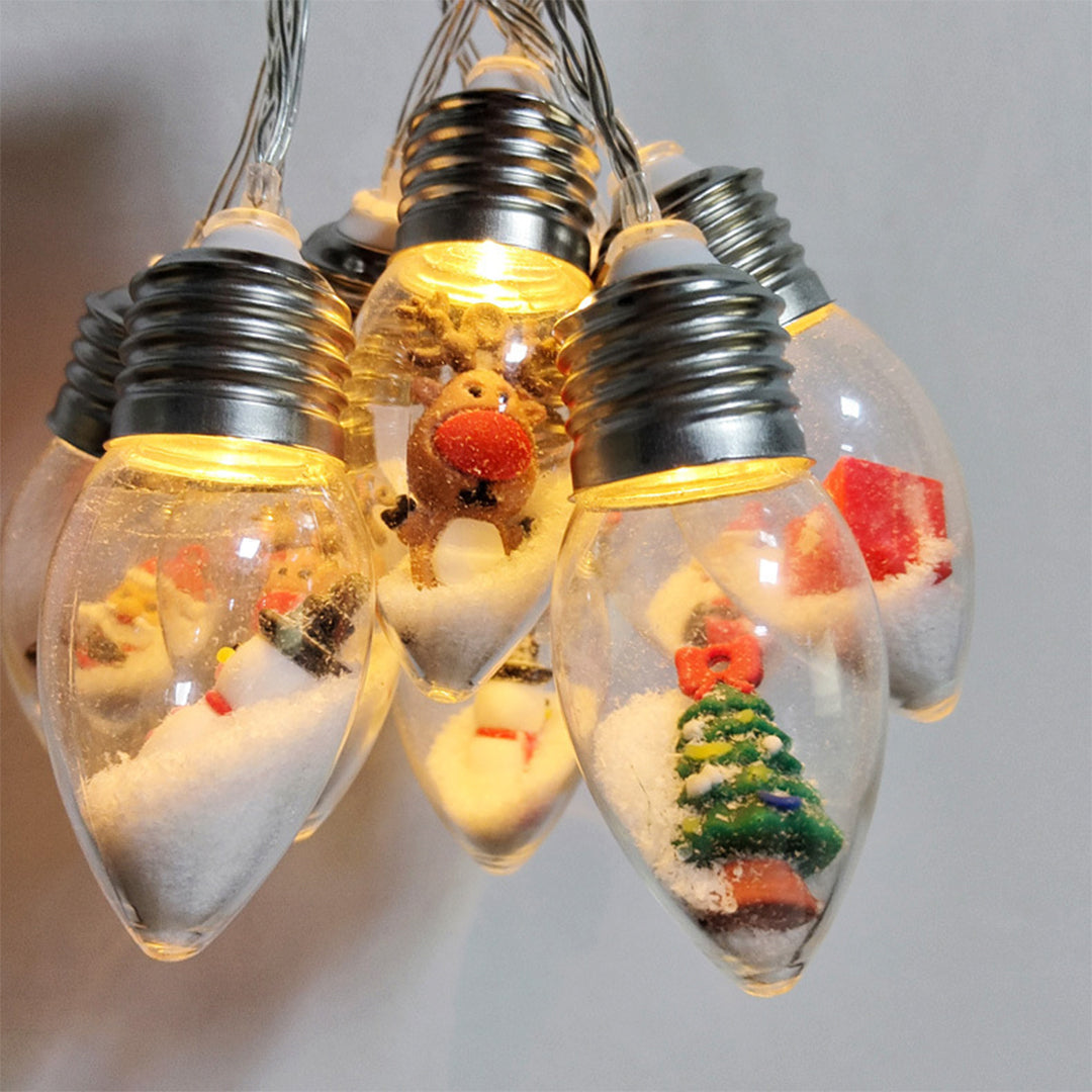 FrostGlow™ – LED Weihnachts-Lichterkette mit Schneeglühbirnen