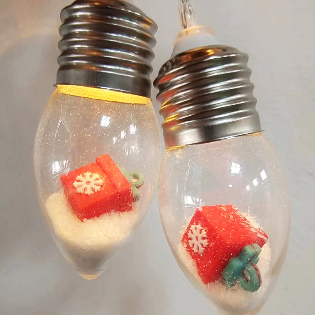 FrostGlow™ – LED Weihnachts-Lichterkette mit Schneeglühbirnen