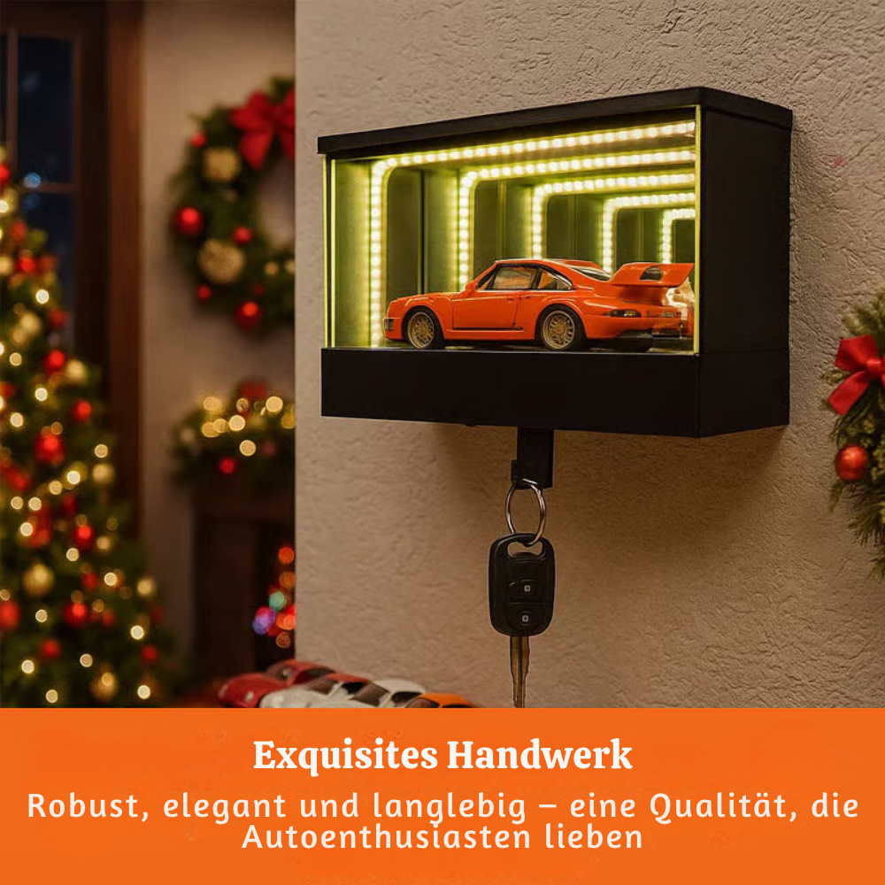 RacerBox™ – Beleuchteter Mini Autogaragen Schlüsselanhänger Halter