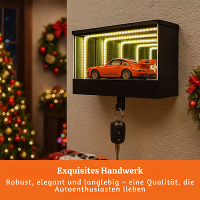 RacerBox™ – Beleuchteter Mini Autogaragen Schlüsselanhänger Halter