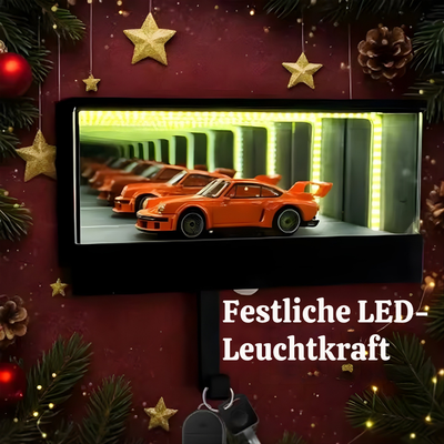 RacerBox™ – Beleuchteter Mini Autogaragen Schlüsselanhänger Halter