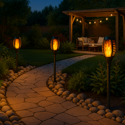 Glowvia™ – Realistische solarbetriebene Flammenfackel