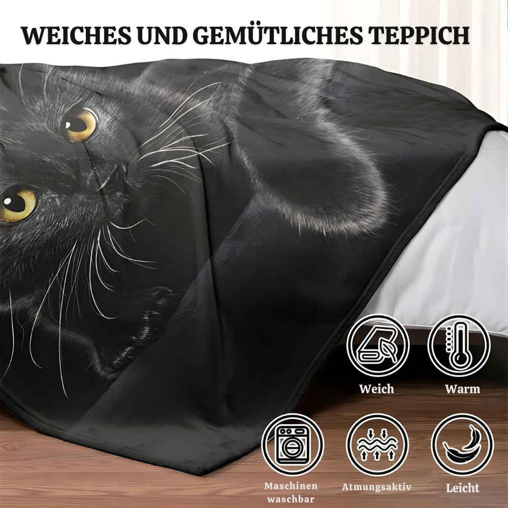 NightPurr™ – Elegante Schwarze Katzen Kuscheldecke