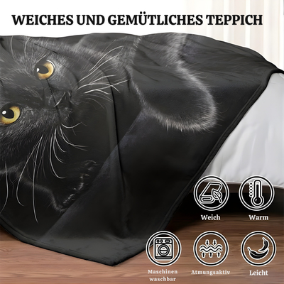 NightPurr™ – Elegante Schwarze Katzen Kuscheldecke