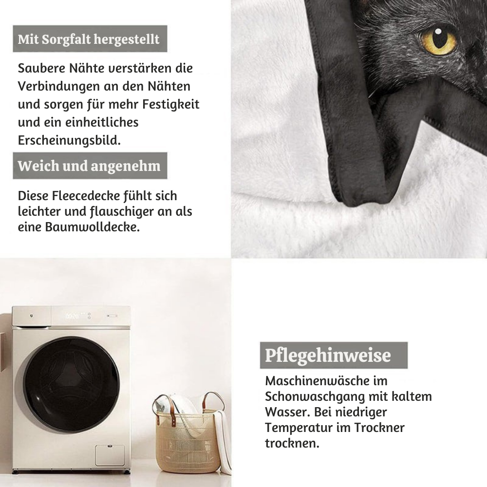 NightPurr™ – Elegante Schwarze Katzen Kuscheldecke
