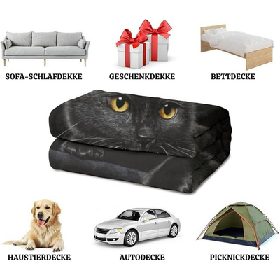 NightPurr™ – Elegante Schwarze Katzen Kuscheldecke