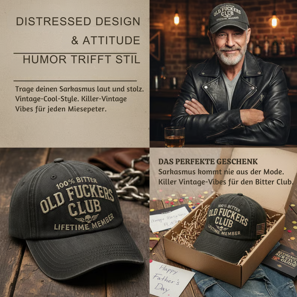 CynicClub™ – Vintage Humorvolle Bestickte Baseballkappe