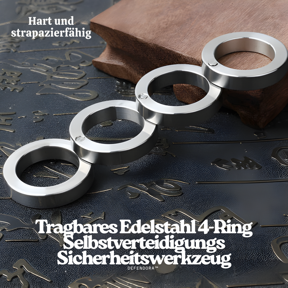 Defendora™ – Tragbares Edelstahl 4-Ring Selbstverteidigungs Sicherheitswerkzeug