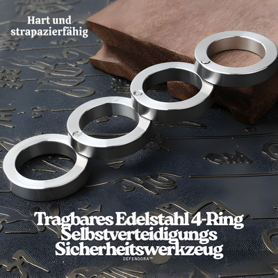 Defendora™ – Tragbares Edelstahl 4-Ring Selbstverteidigungs Sicherheitswerkzeug