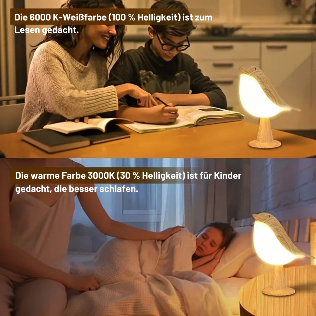 ZenGlow™ – Elegante Nachttischlampe im Vogel-Design