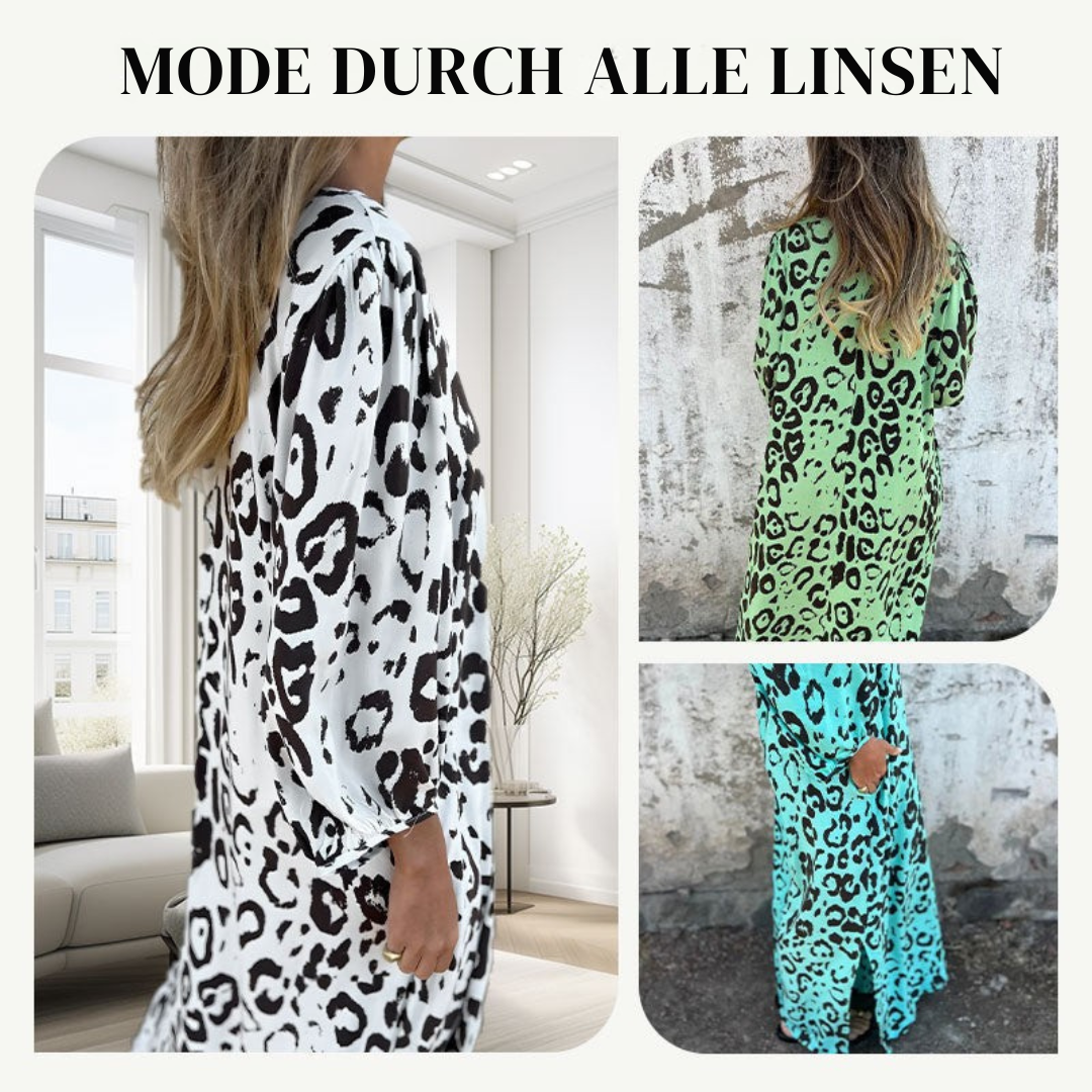 Savara™ – Elegantes Sommerkleid mit Leopardenmuster