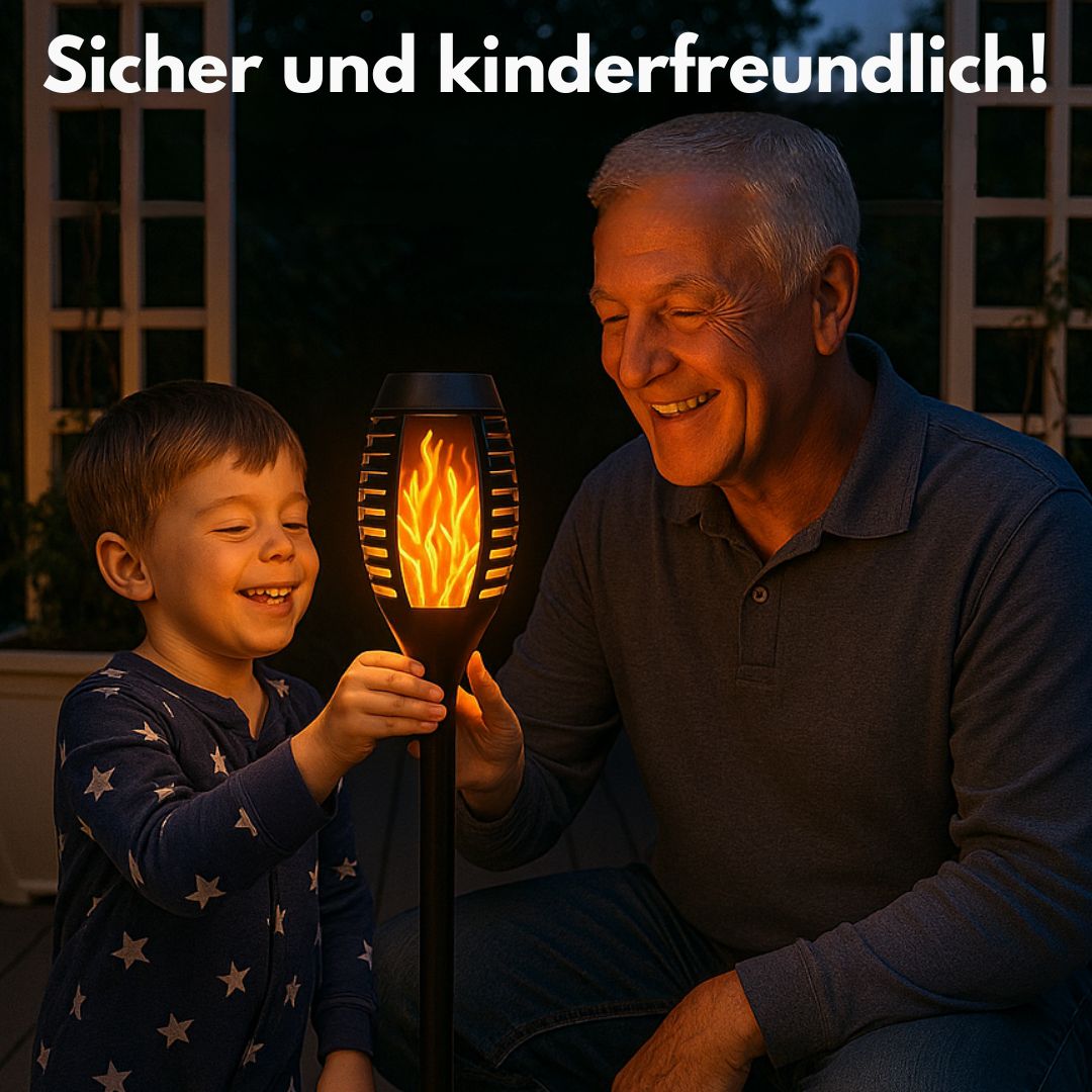 Glowvia™ – Realistische solarbetriebene Flammenfackel