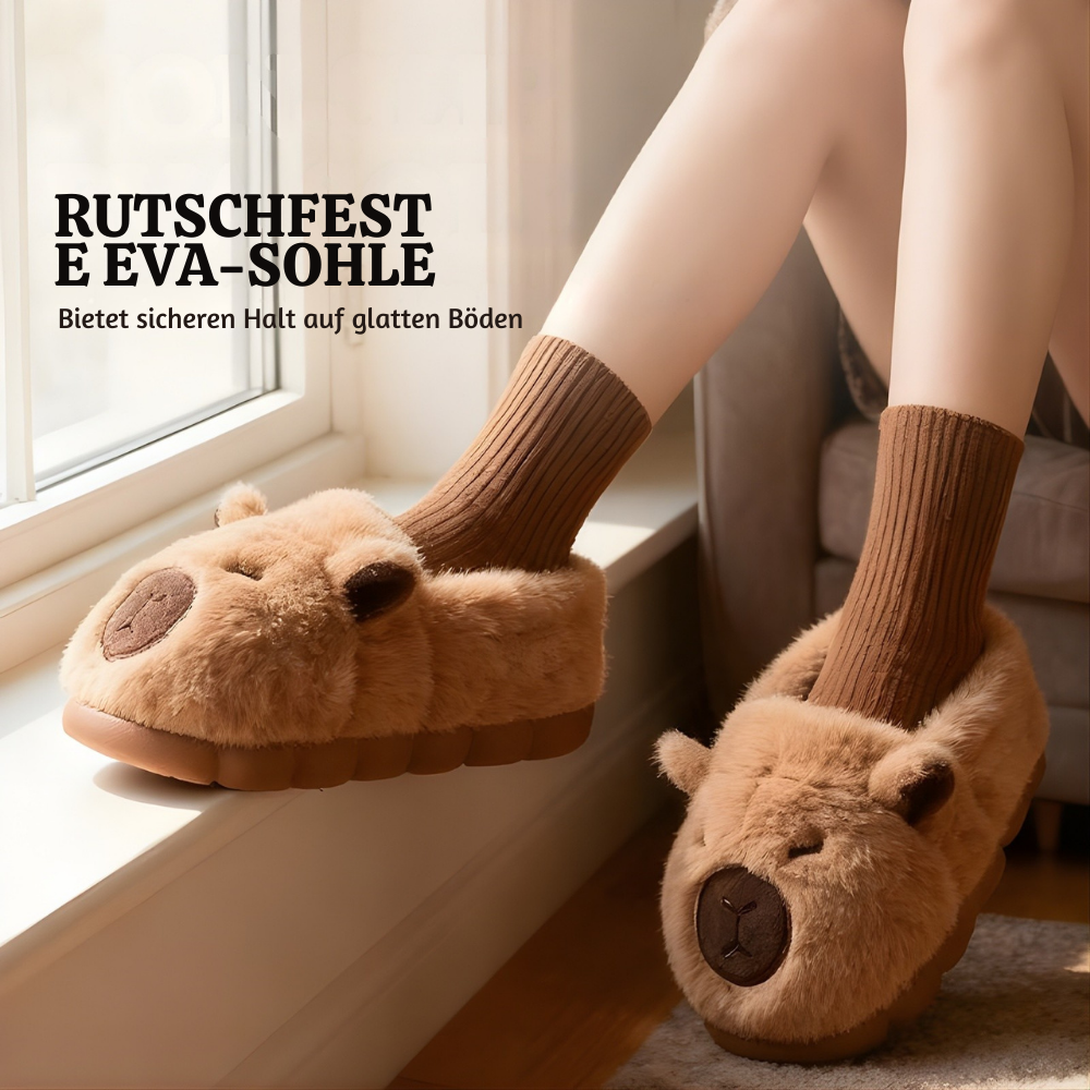 CapyCoze™ – Süße Kuschelige Plüsch Capybara Hausschuhe