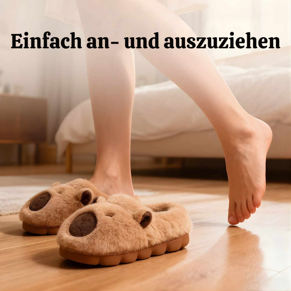 CapyCoze™ – Süße Kuschelige Plüsch Capybara Hausschuhe