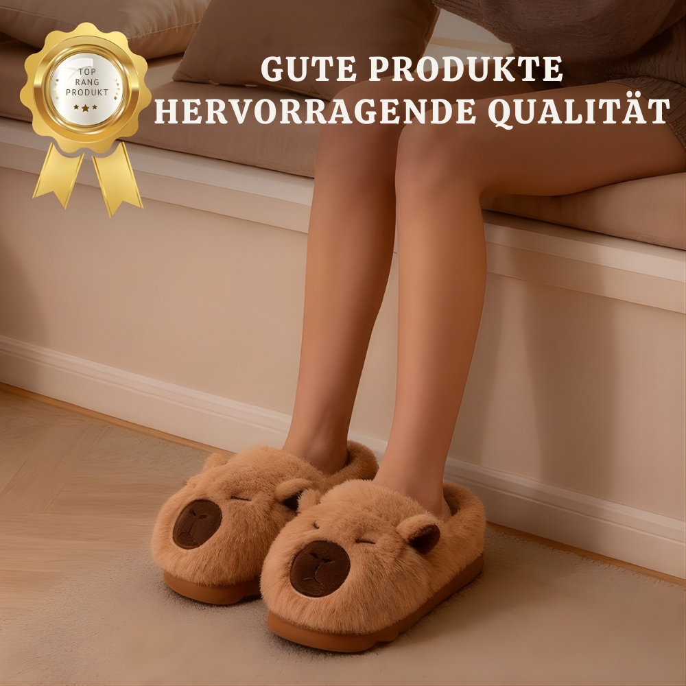 CapyCoze™ – Süße Kuschelige Plüsch Capybara Hausschuhe