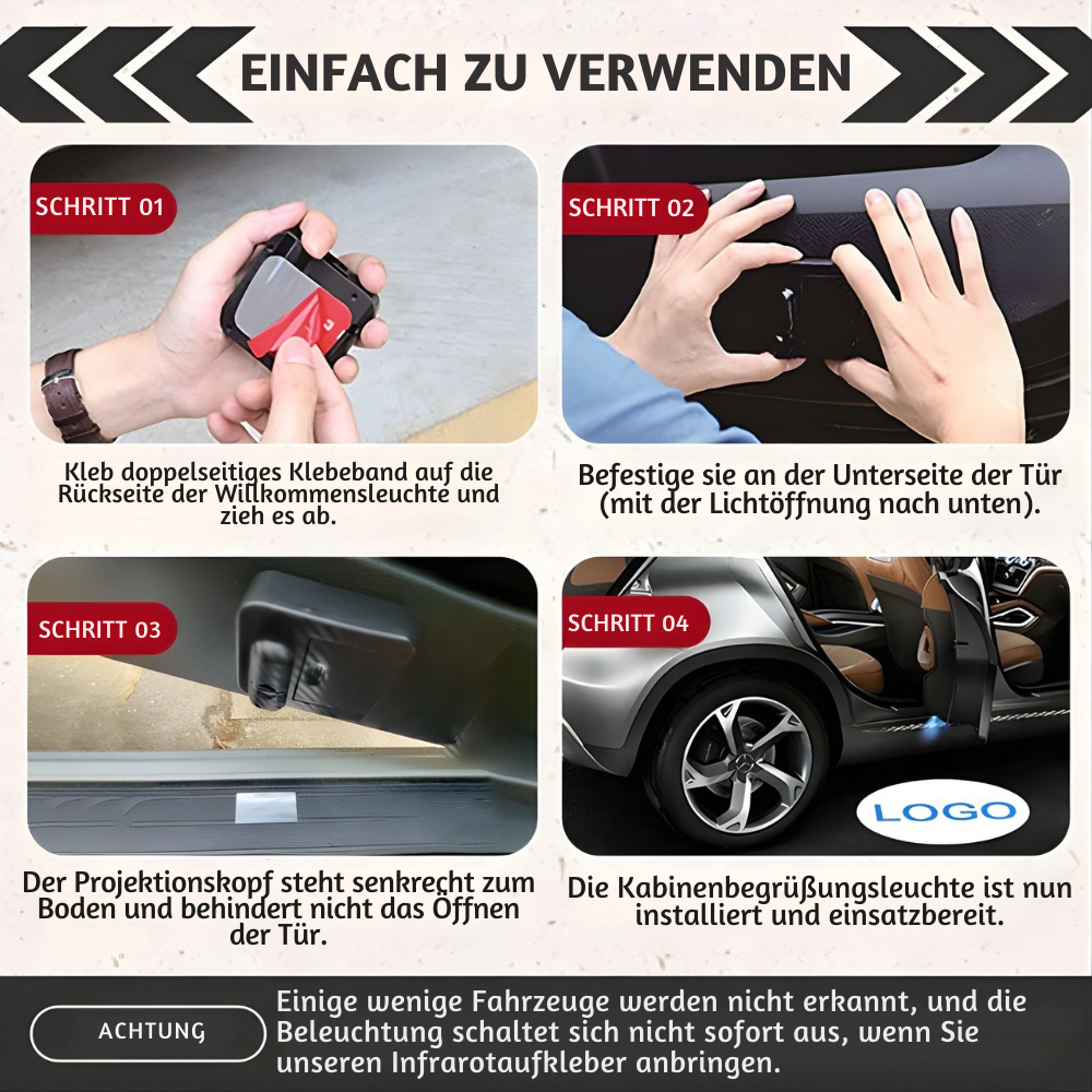 LuxBeam™ – HD LED Auto Tür Willkommenslicht