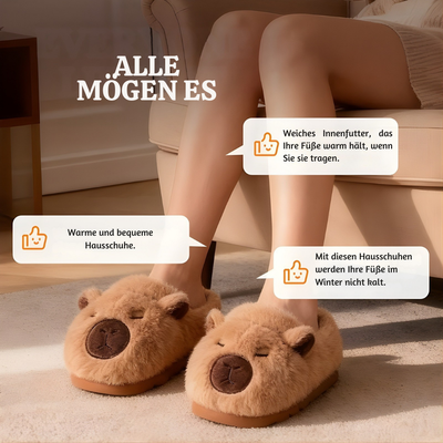 CapyCoze™ – Süße Kuschelige Plüsch Capybara Hausschuhe
