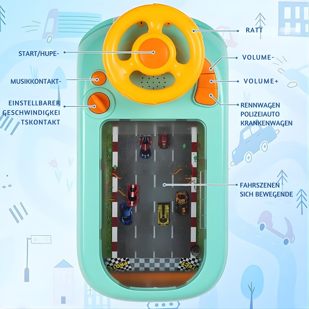TinyRacer™ – Interaktives Auto Fahrsimulations Spielzeug für Kinder
