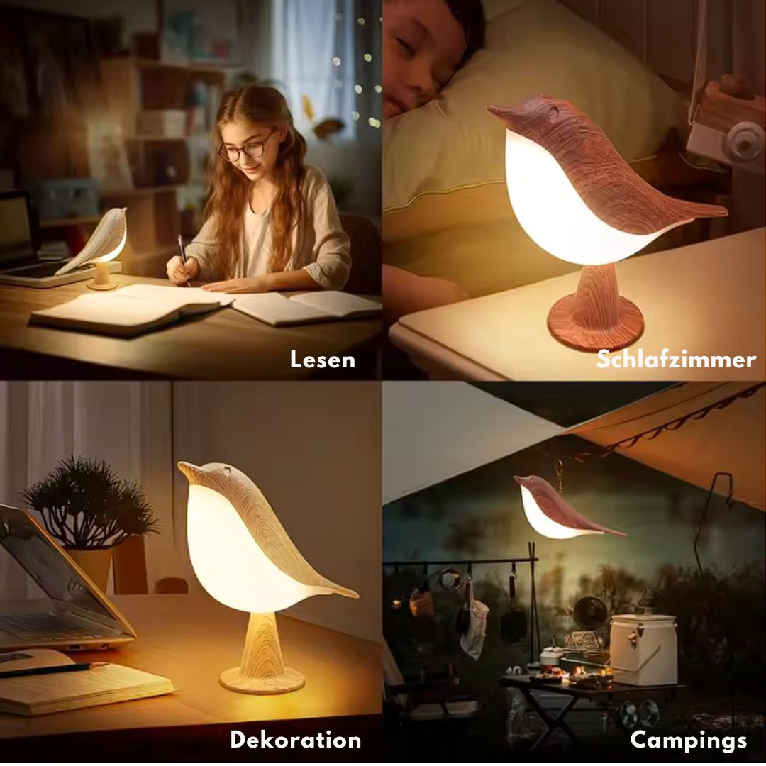 ZenGlow™ – Elegante Nachttischlampe im Vogel-Design