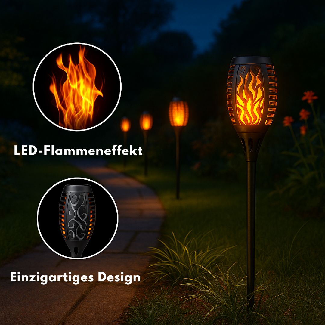 Glowvia™ – Realistische solarbetriebene Flammenfackel
