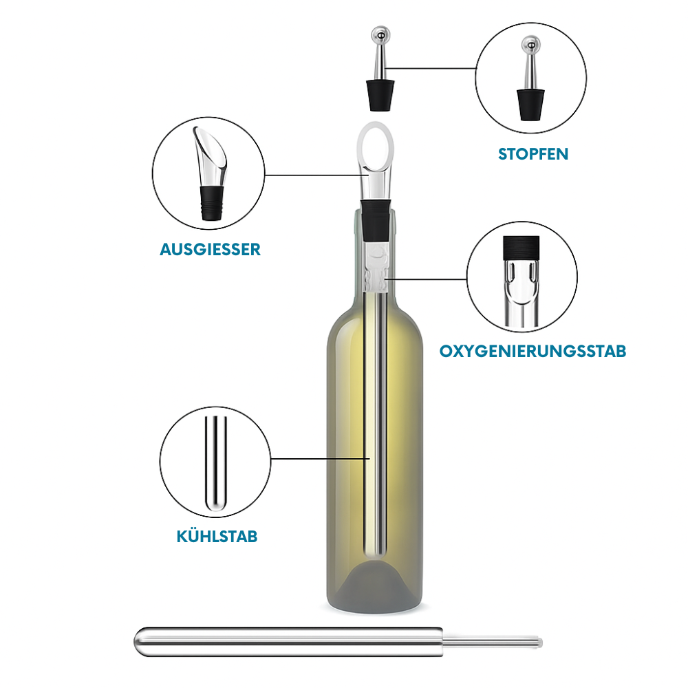 ChillPour™ – Sofortiger Tropffreier Weinkühler