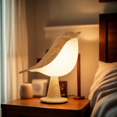 ZenGlow™ – Elegante Nachttischlampe im Vogel-Design