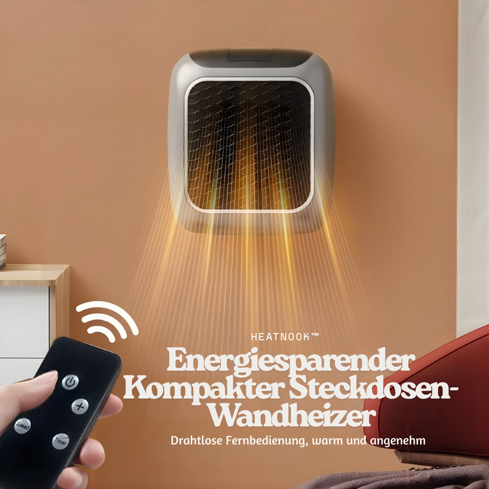 HeatNook™ – Energie­sparender Kompakter Steckdosen-Wandheizer