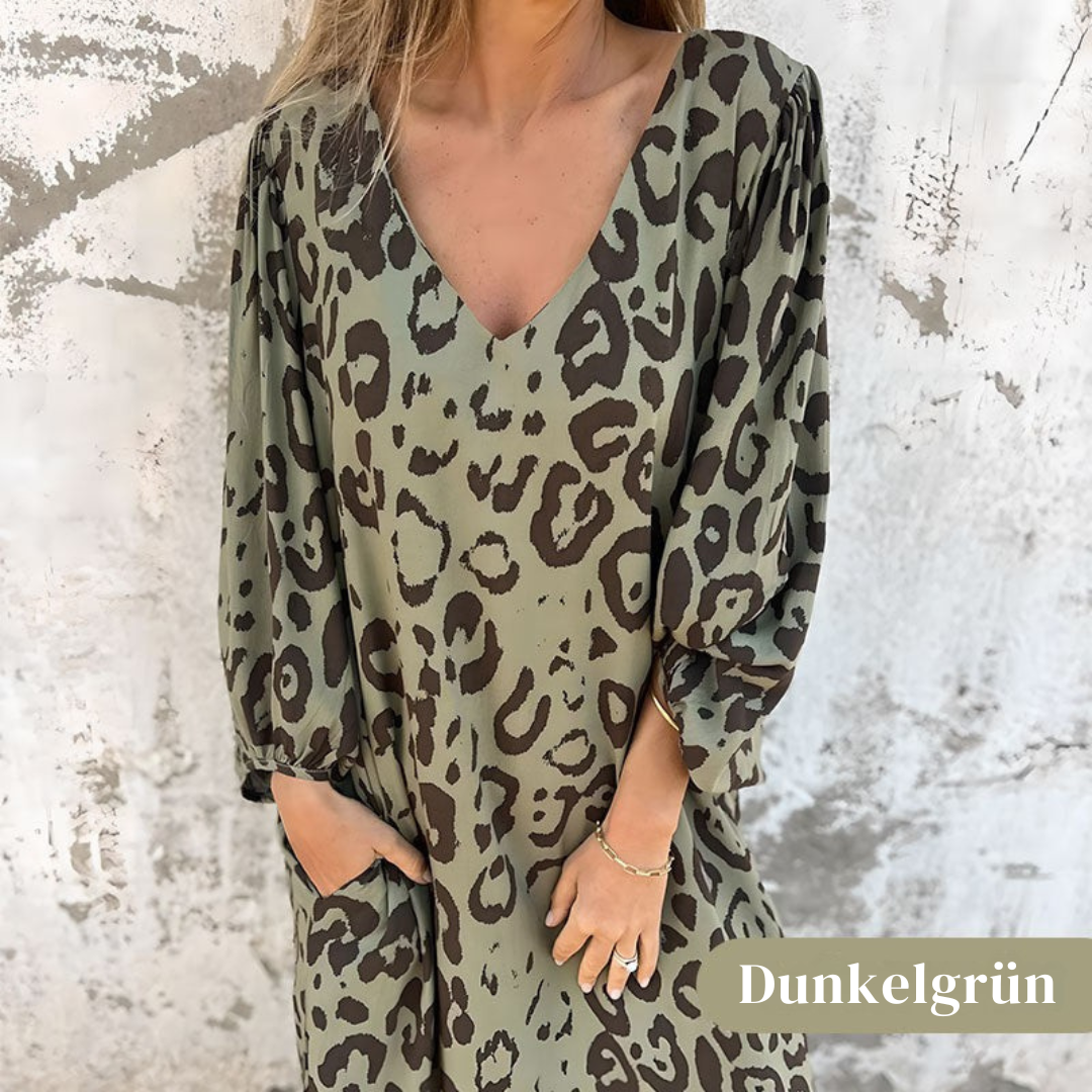 Savara™ – Elegantes Sommerkleid mit Leopardenmuster