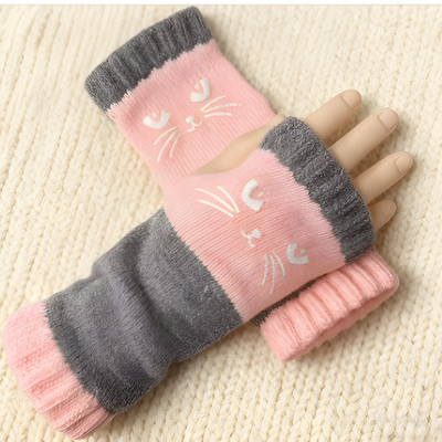 CattaMitts™ – Gemütliche Strick Fingerlose Katzenhandschuhe für Damen
