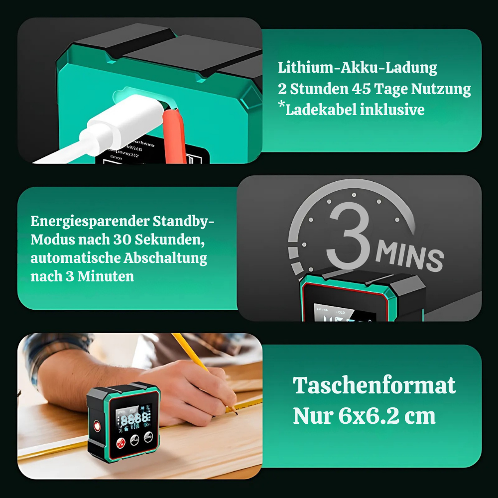 AnglePro™ – Präzises Digitales Taschen-Inklinometer