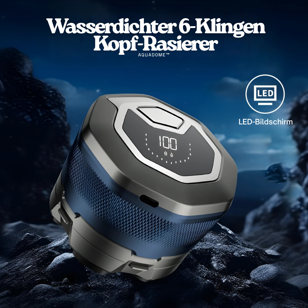 AquaDome™ – Wasserdichter 6-Klingen Kopf-Rasierer