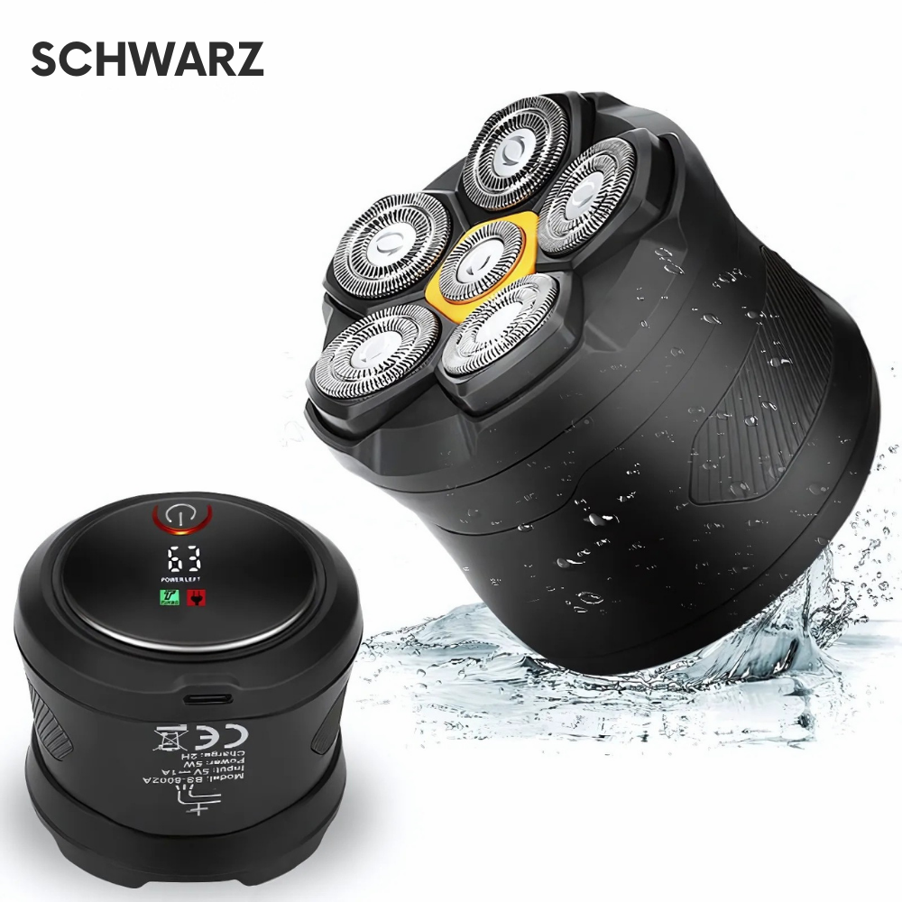 AquaDome™ – Wasserdichter 6-Klingen Kopf-Rasierer